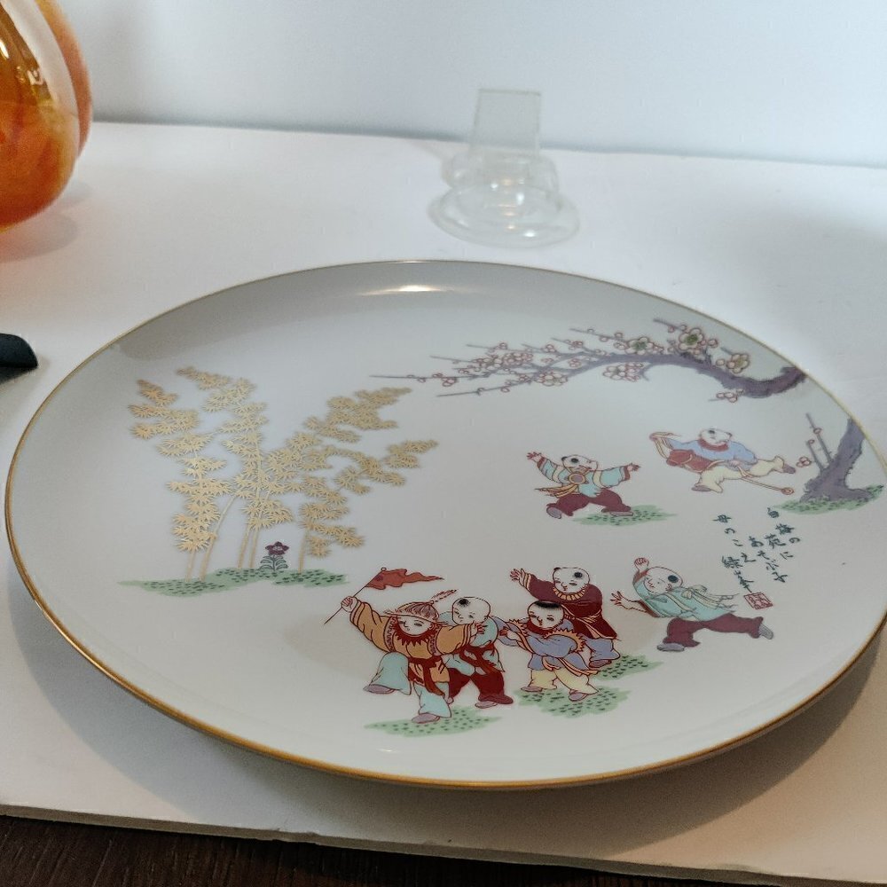 Fukagawa Japanese Set of 3 Dinner Plates. Vintage 3 Designs Handpainted. No Wear - Picture 5 of 11